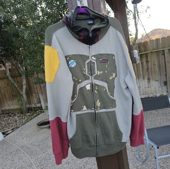 Star Wars Other - Star Wars Boba Fett Hoodie Sweatshirt Mens Full Zip Hood Long Sleeve XL